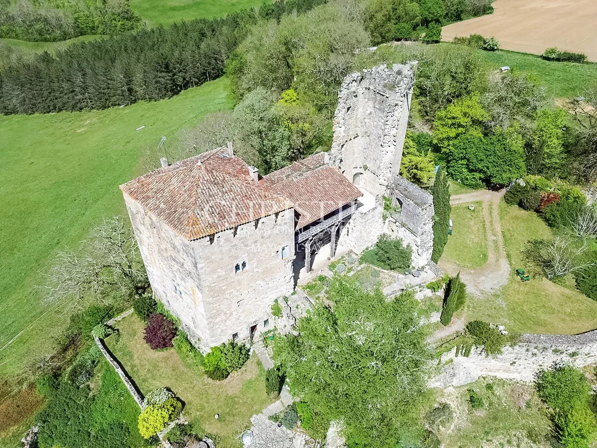 Incredible Chateau dating back to the Middle Ages, nestled on a hill and offering Breathtaking Panoramic Views