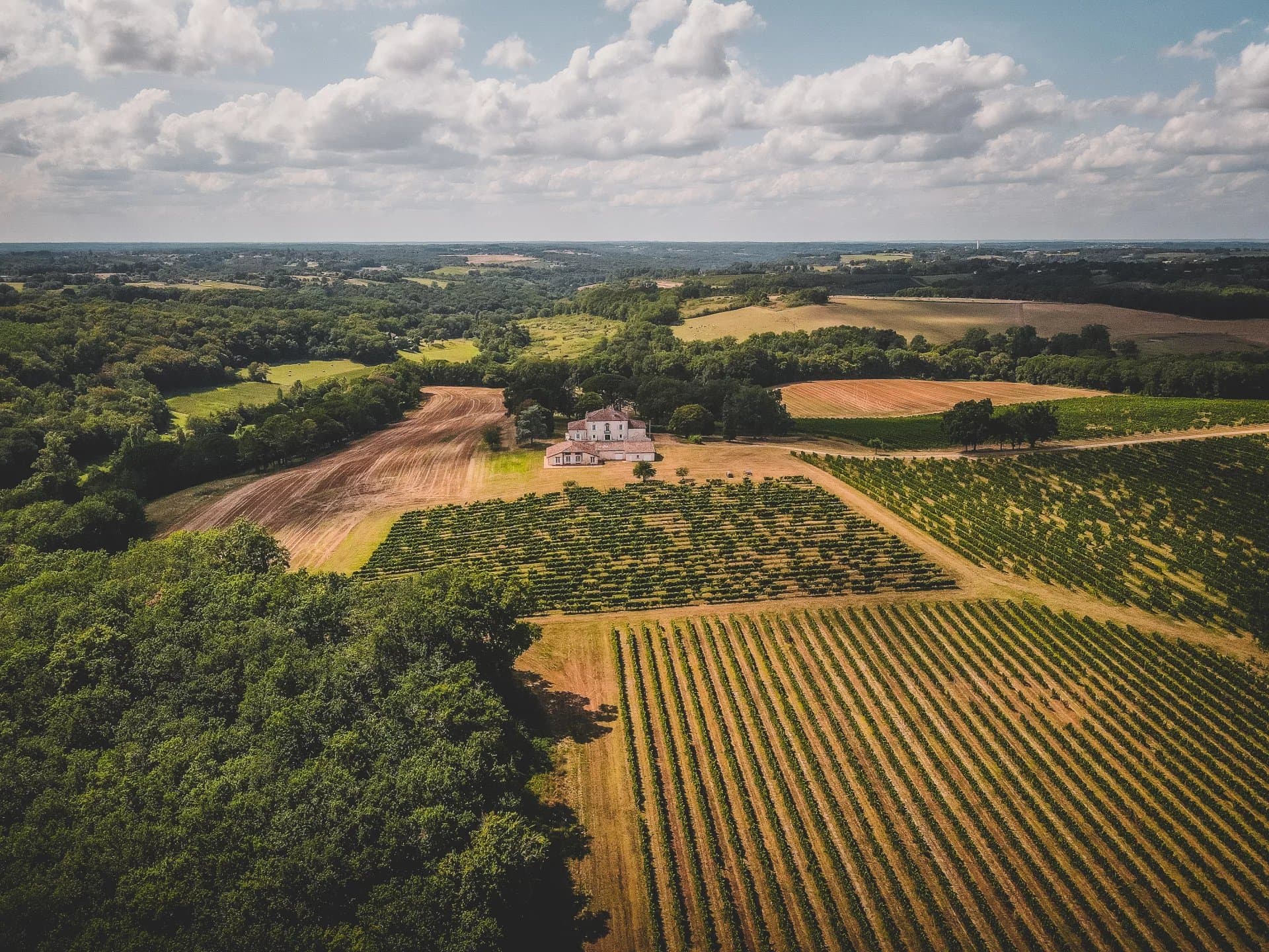 Beau domaine à vendre sur 74 ha de vignes, bois et parc à moins d'une heure de Bordeaux