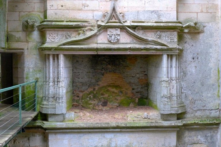 One of the 13 decorative monumental fireplaces at l'Herm