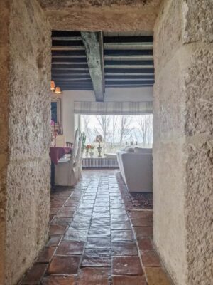 Manoir XVI siècle, vue, avec granges et piscine, proche de Duras