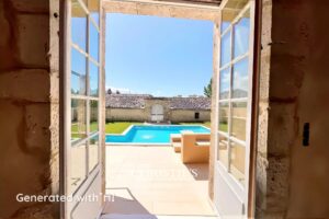 A VENDRE- LECTOURE- Vue IA jardin avec piscine - VC4704