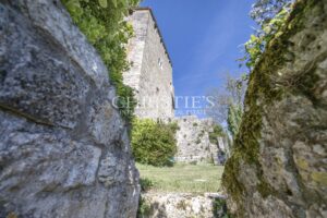 Un château exquis datant du Moyen Âge, niché sur une colline et offrant des vues panoramiques à couper le souffle