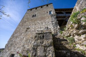 Un château exquis datant du Moyen Âge, niché sur une colline et offrant des vues panoramiques à couper le souffle