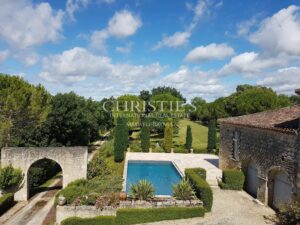 Elegant historic château in elevated position with wide ranging views of the Gers countryside