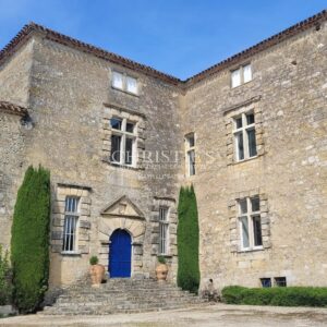 Elegant historic château in elevated position with wide ranging views of the Gers countryside