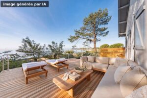 CAP FERRET PENINSULA – CLAOUEY – Charming Front-Line Villa with 5 Suites (150 sqm)